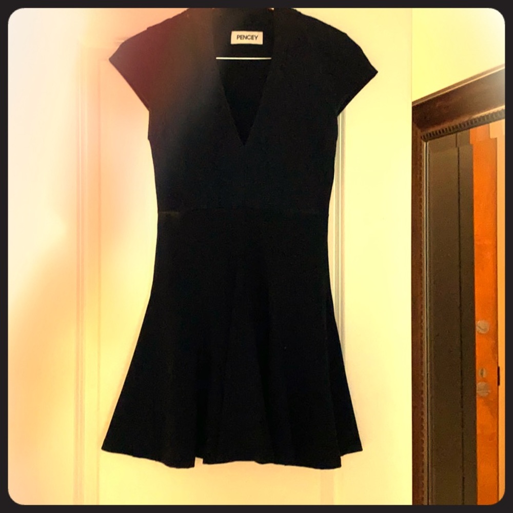 Deep V flare dress